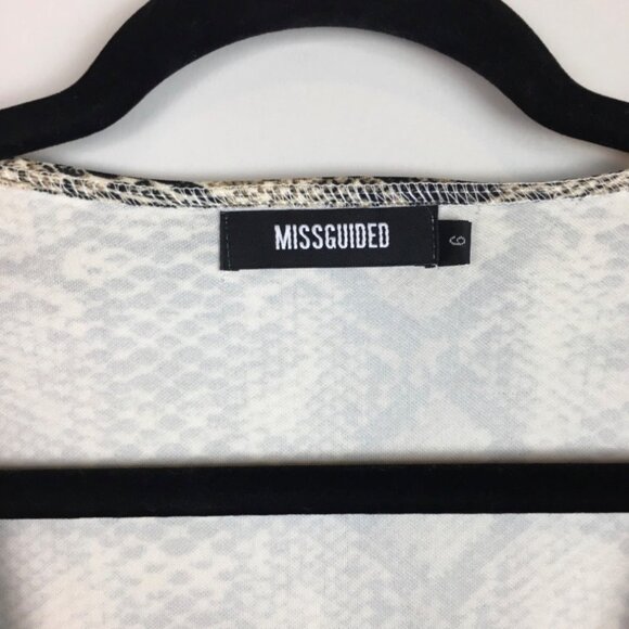 Missguided MobWife Snake Print V-Neck Long Sleeve‎ Bodycon Dress Women's Size 6 - Picture 3 of 7